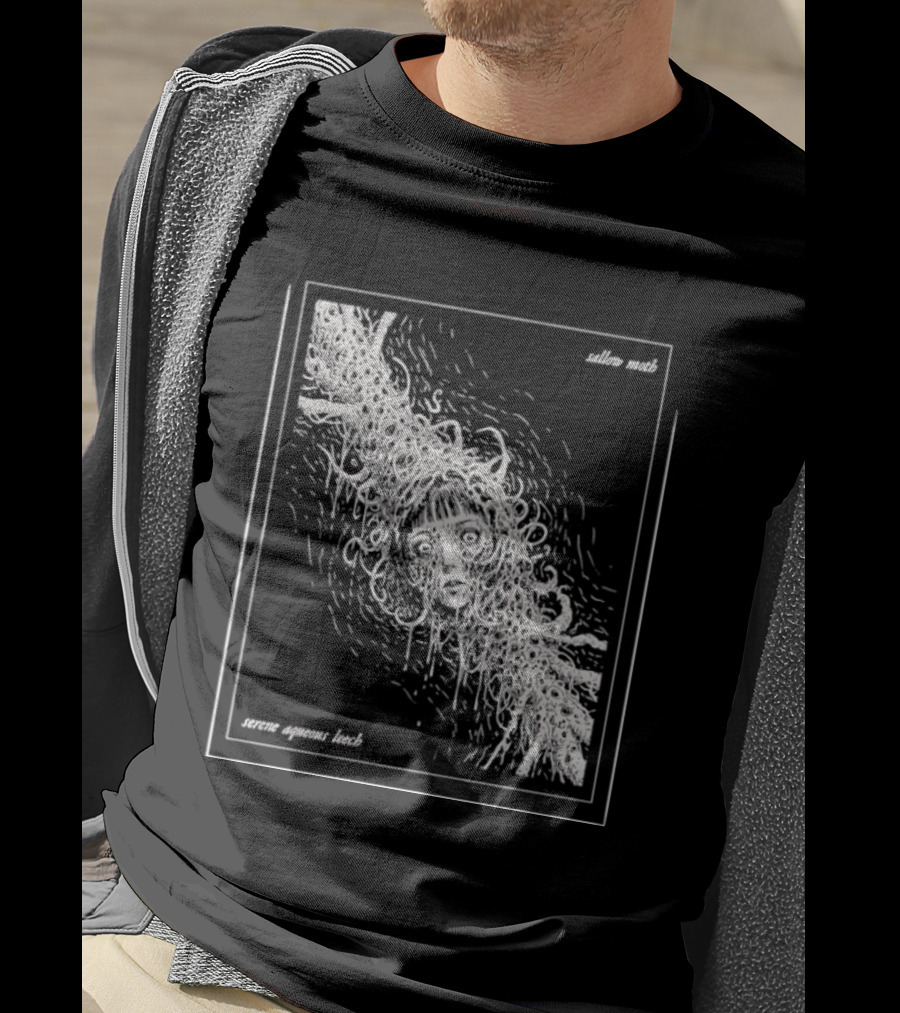 Sallow Moth Serene Aqueous Leech Surreal Horror Waveform T-Shirt