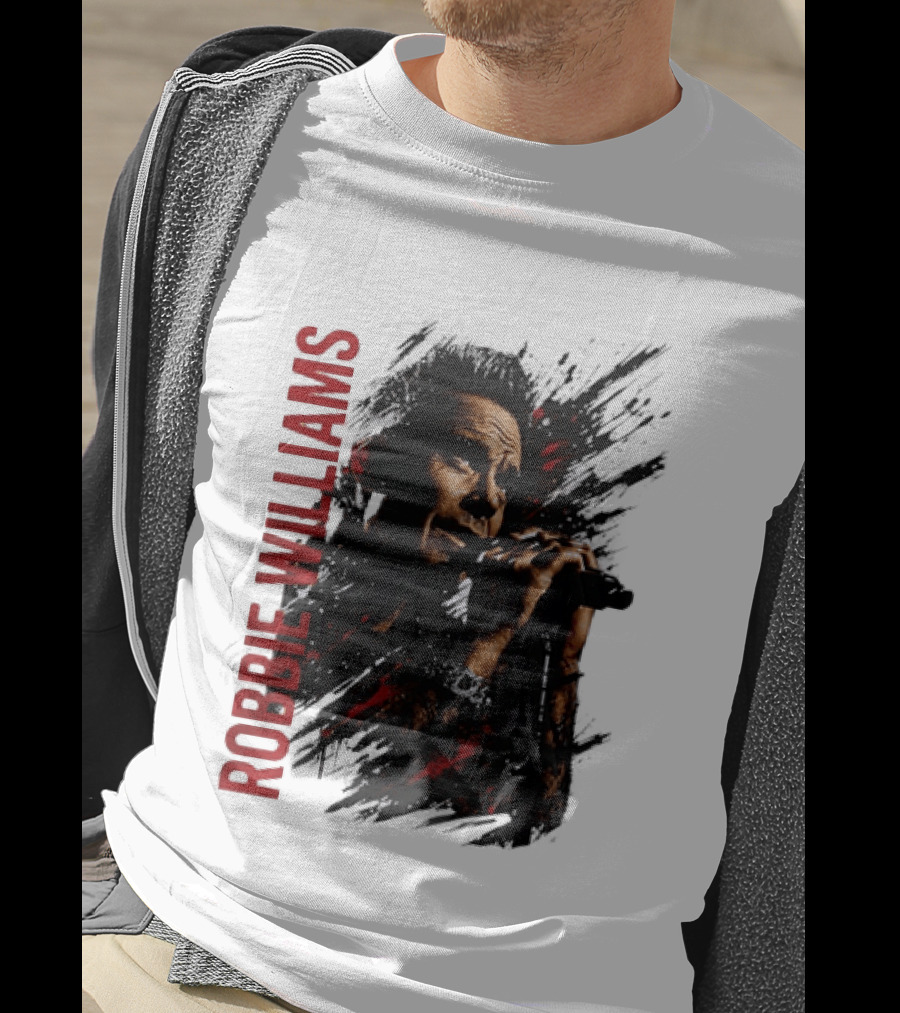 Robbie Williams Pop Star Singer Microphone Performance T-Shirt