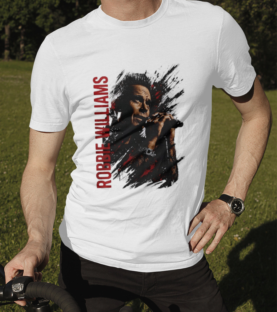Robbie Williams Pop Star Singer Microphone Performance T-Shirt