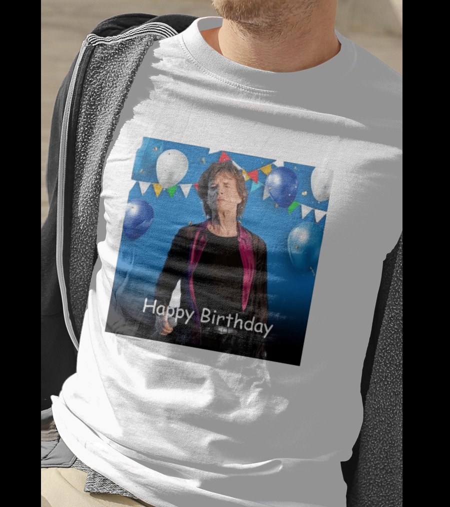 Happy Birthday Sir Mick Jagger Balloons And Banners Celebration T-Shirt