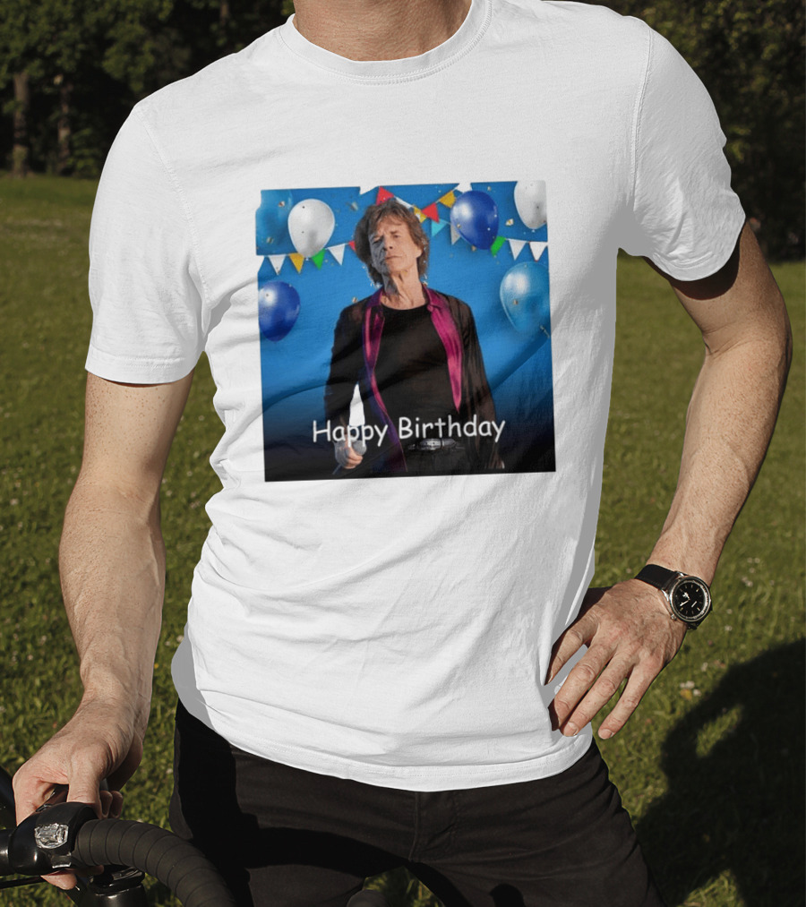 Happy Birthday Sir Mick Jagger Balloons And Banners Celebration T-Shirt