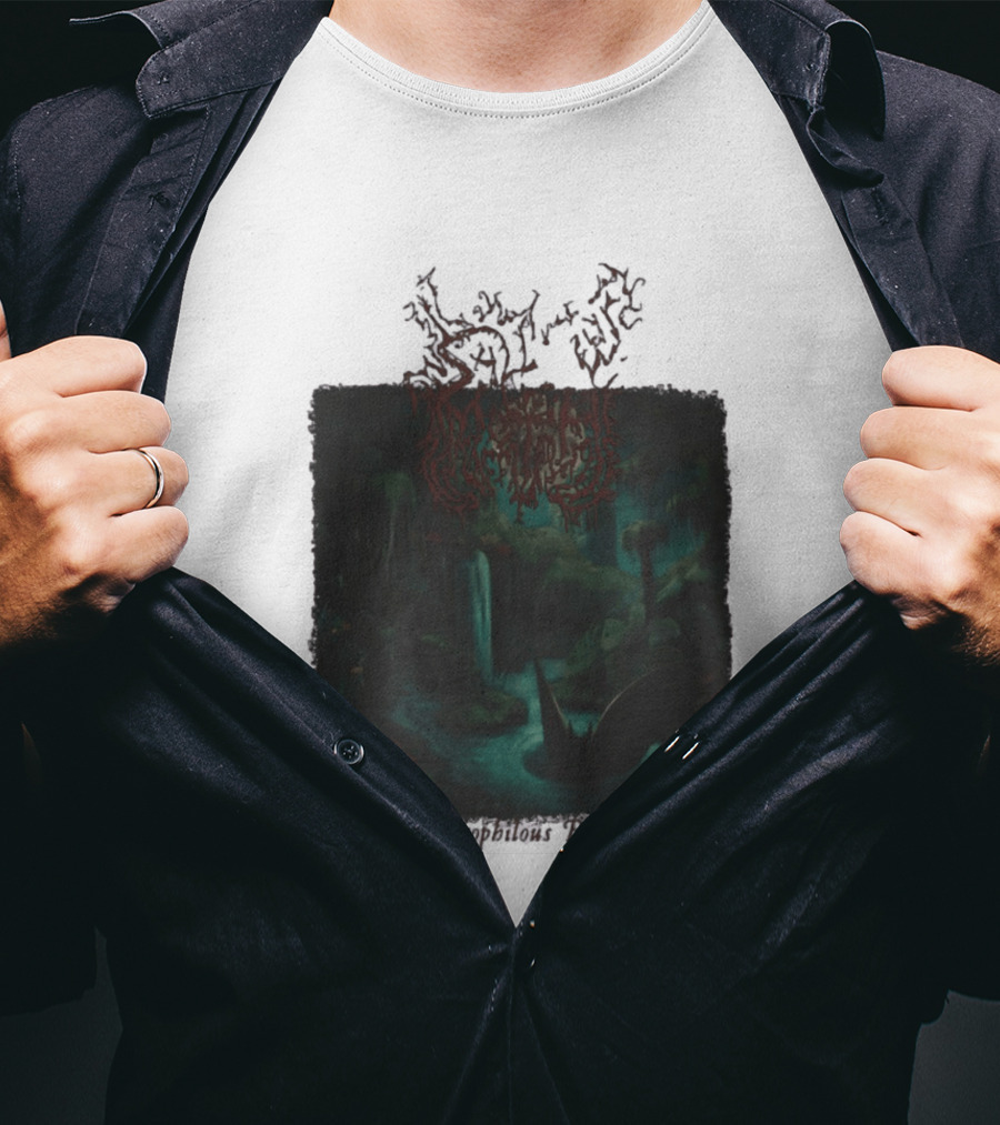 Sallow Hydrophilous Brood Metal Nightmare Forest Scene T-Shirt