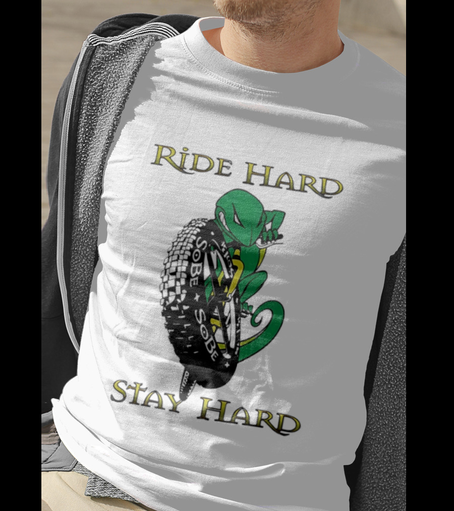 Sobe Chameleon Ride Hard Stay Hard Mountain Biking Tire Concept T-Shirt