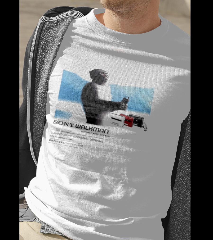 Sony Walkman Chimpanzee Tokyo Japan 1994 Curated Sound Personal Listening T-Shirt