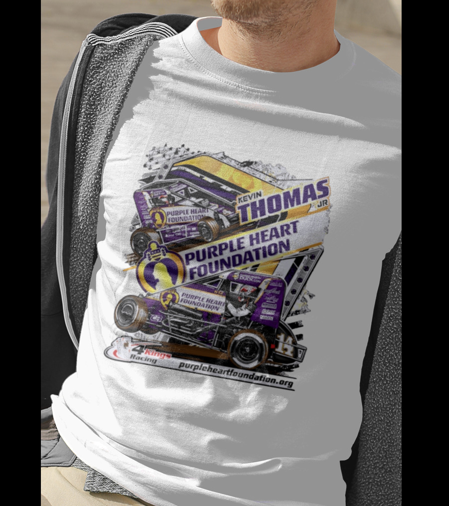 Kevin Thomas Jr Purple Heart Foundation Sprint Car 4 Kings Racing T-Shirt