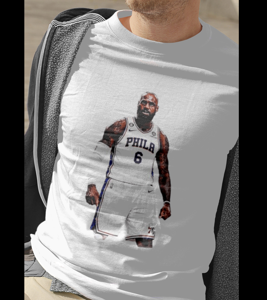 LeBron James Philadelphia 76ers Number 6 NBA Jersey T-Shirt