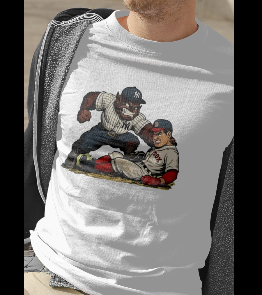 New York Yankees Werewolf Vs Boston Red Sox Player Showdown T-Shirt