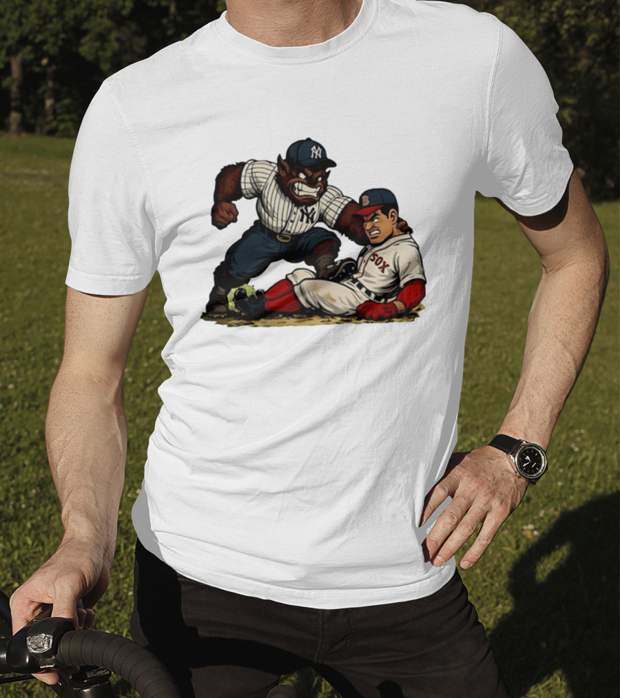 New York Yankees Werewolf Vs Boston Red Sox Player Showdown T-Shirt