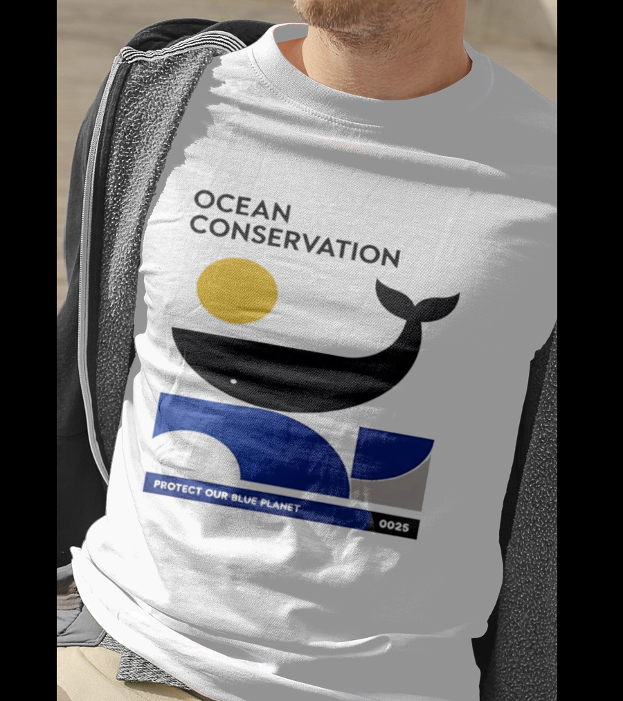 Ocean Conservation Whale Graphic Protect Our Blue Planet T-Shirt