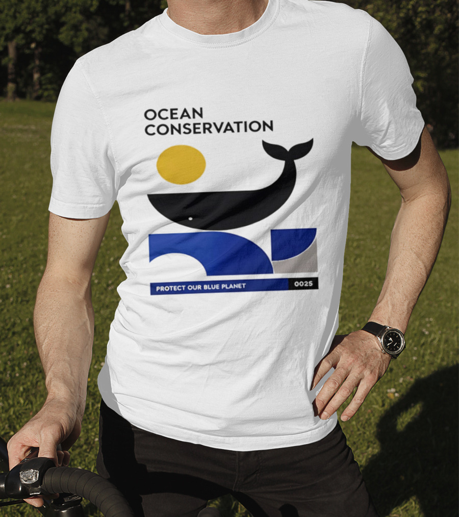 Ocean Conservation Whale Graphic Protect Our Blue Planet T-Shirt
