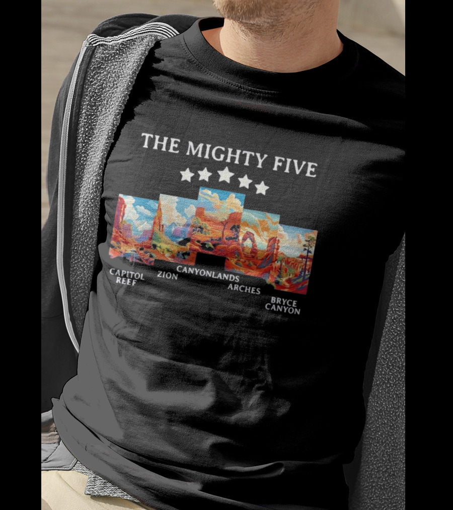 The Mighty Five Capitol Reef Zion Canyonlands Arches Bryce Canyon T-Shirt