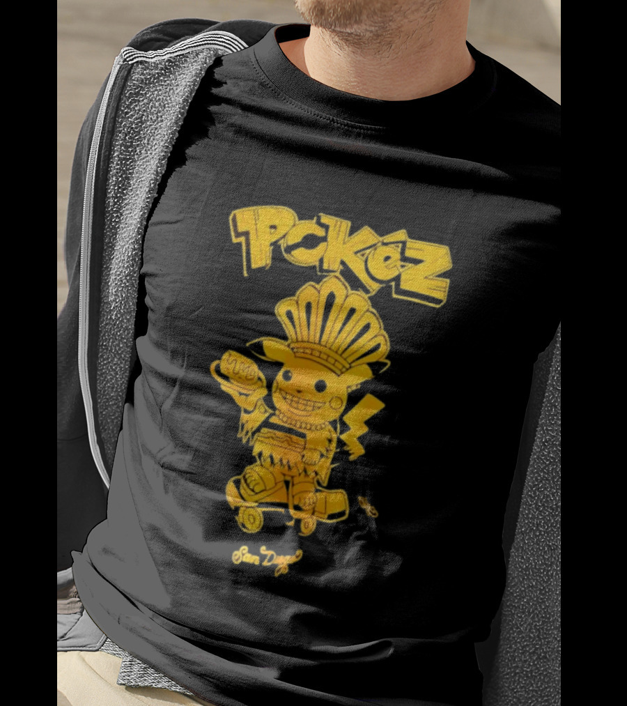 Pikachu Pokez San Diego Skateboard Taco Fun T-Shirt