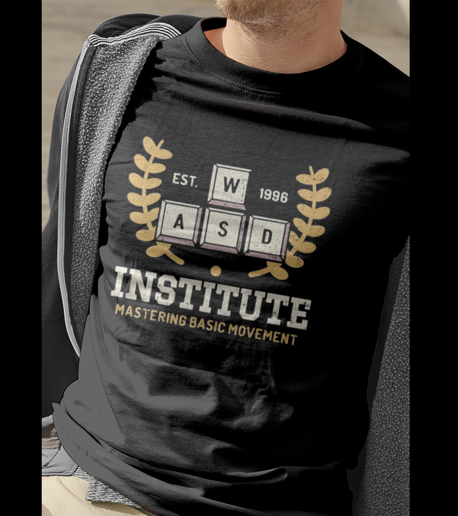 WASD Institute Est 1996 Mastering Basic Movement Laurel Keyboard Keys T-Shirt