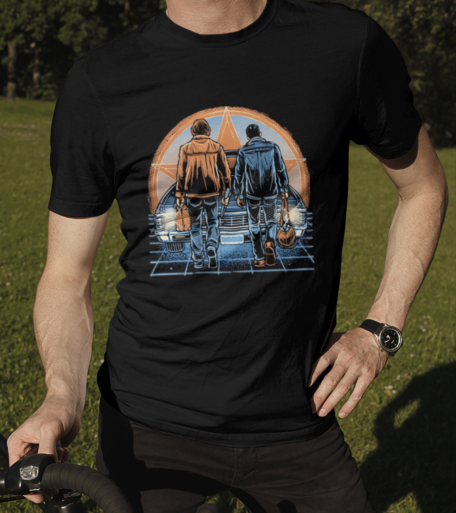 Sam And Dean Winchester Impala Star Supernatural T-Shirt