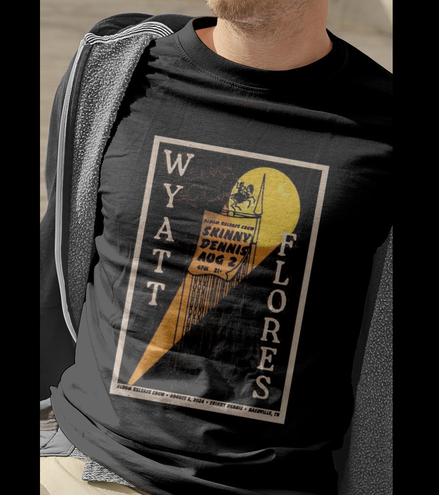 Wyatt Flores Album Release Show Skinny Dennis Aug 2 2026 Nashville TN T-Shirt
