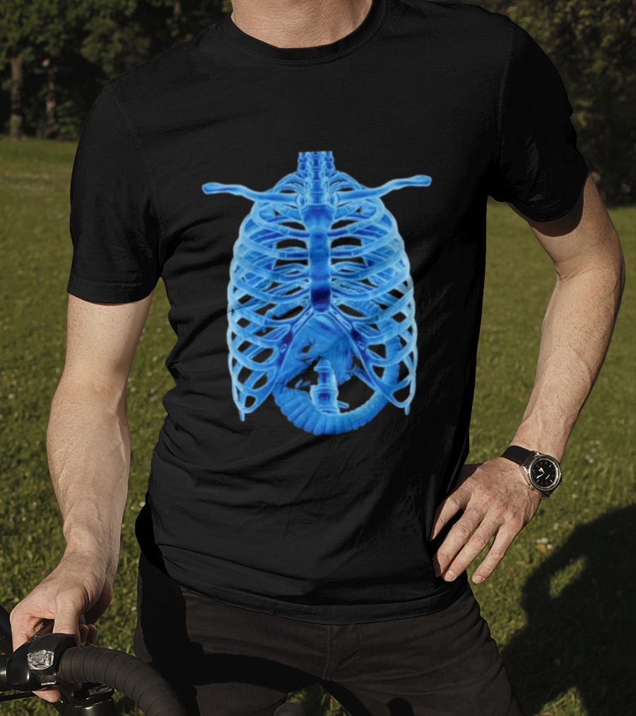 Alien Chestburster X Ray Rib Cage Black T-Shirt