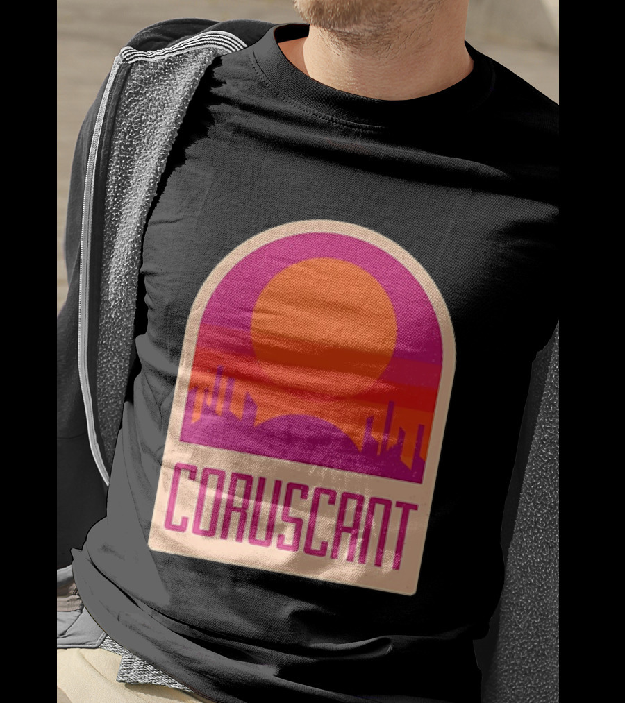 Coruscant Cityscape Star Wars Sci Fi Sunset Scene T-Shirt