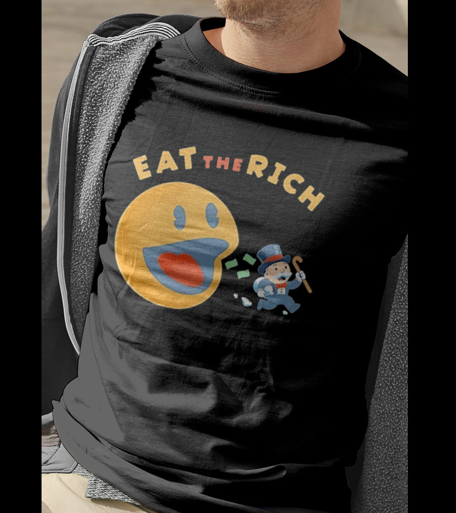 Eat The Rich Monopoly Man Pac Man Capitalism T-Shirt