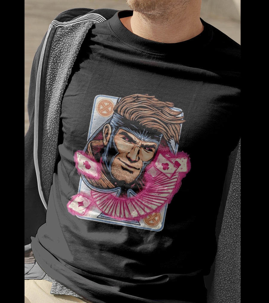 Marvel Gambit X Men Playing Card Super Hero T-Shirt