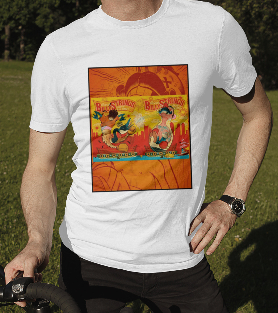 Billy Strings Greatest Show Of All Time Boxing Panels Playful Cartoon T-Shirt
