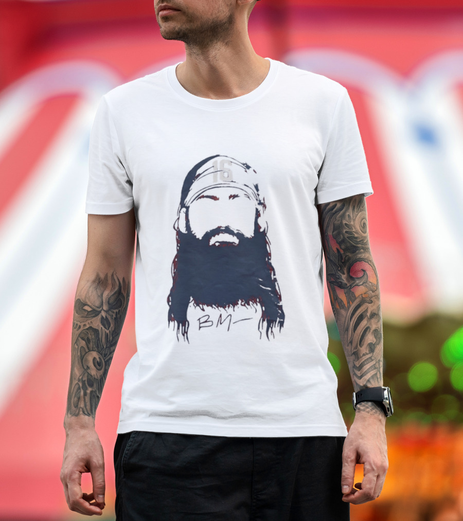 Brandon Marsh 16 Philadelphia Phillies Beard Silhouette BM Cap T-Shirt