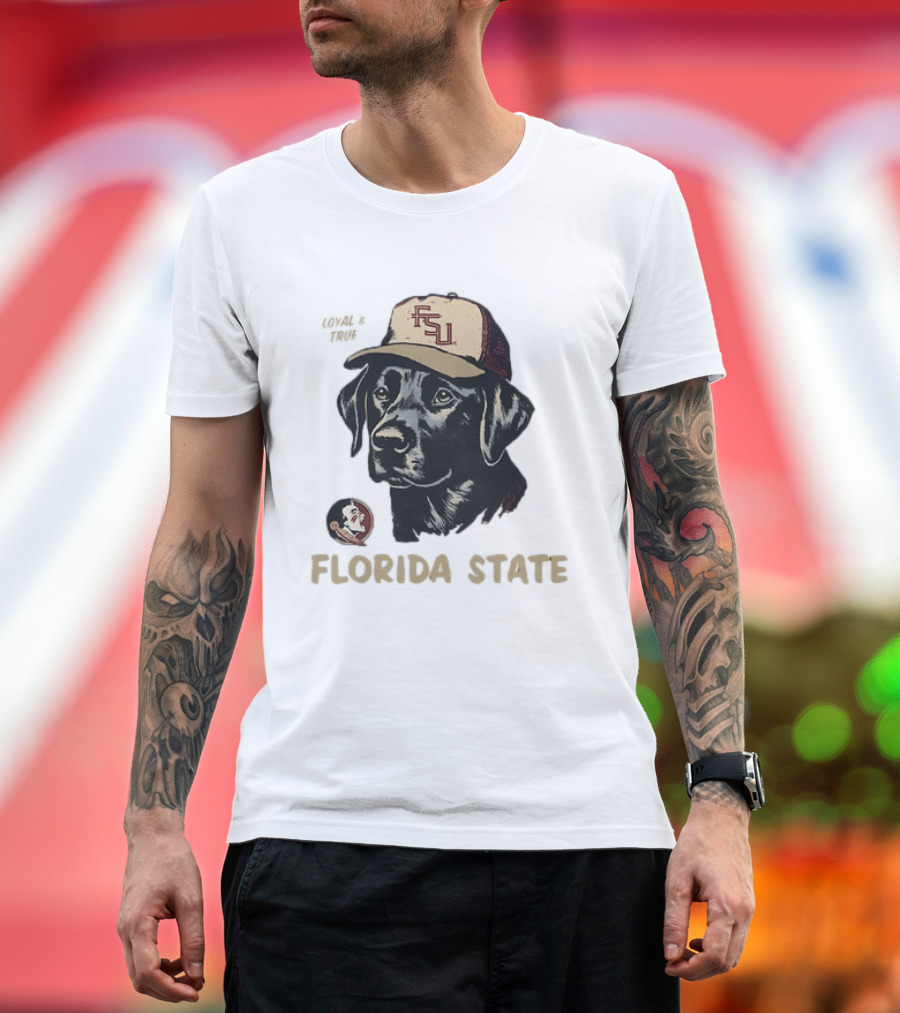 Florida State Loyal And True Labrador Retriever FSU Hat Fan Gear T-Shirt