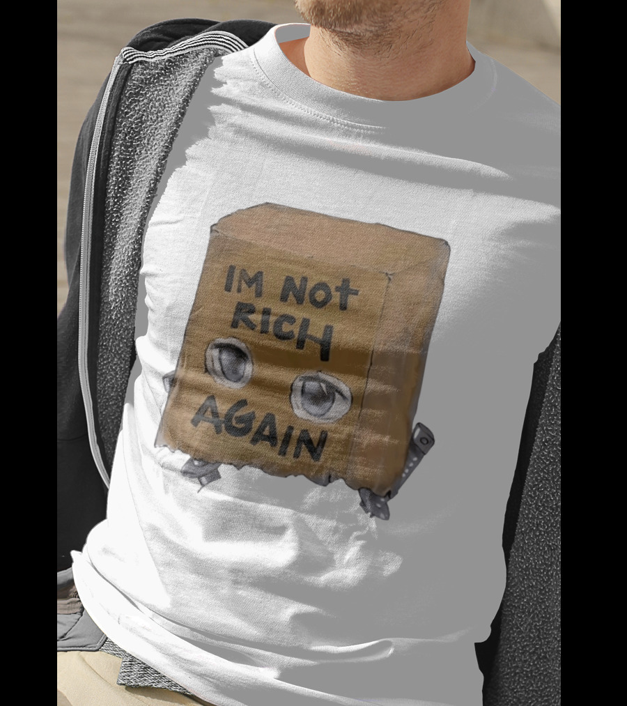 I'm Not Rich Again Paper Bag Anime Eyes T-Shirt