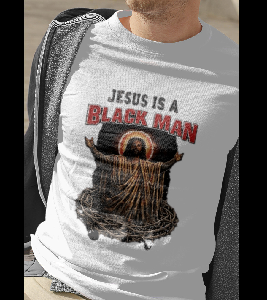 Jesus Is A Black Man With Thorns And Radiant Halo T-Shirt