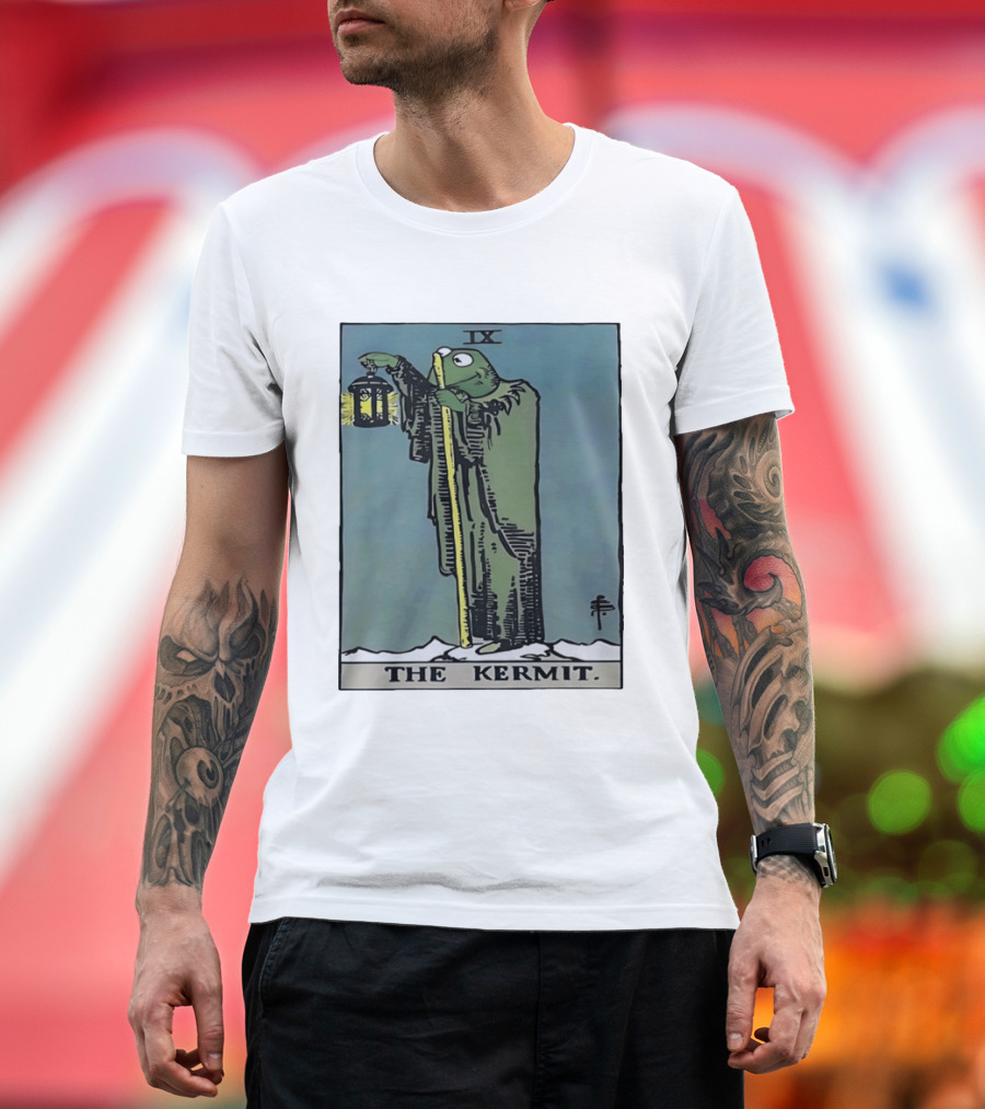 Kermit Tarot Card IX The Hermit Muppets Lantern T-Shirt