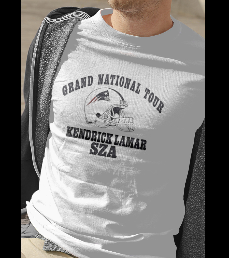 Grand National Tour Kendrick Lamar SZA New England Patriots Helmet T-Shirt