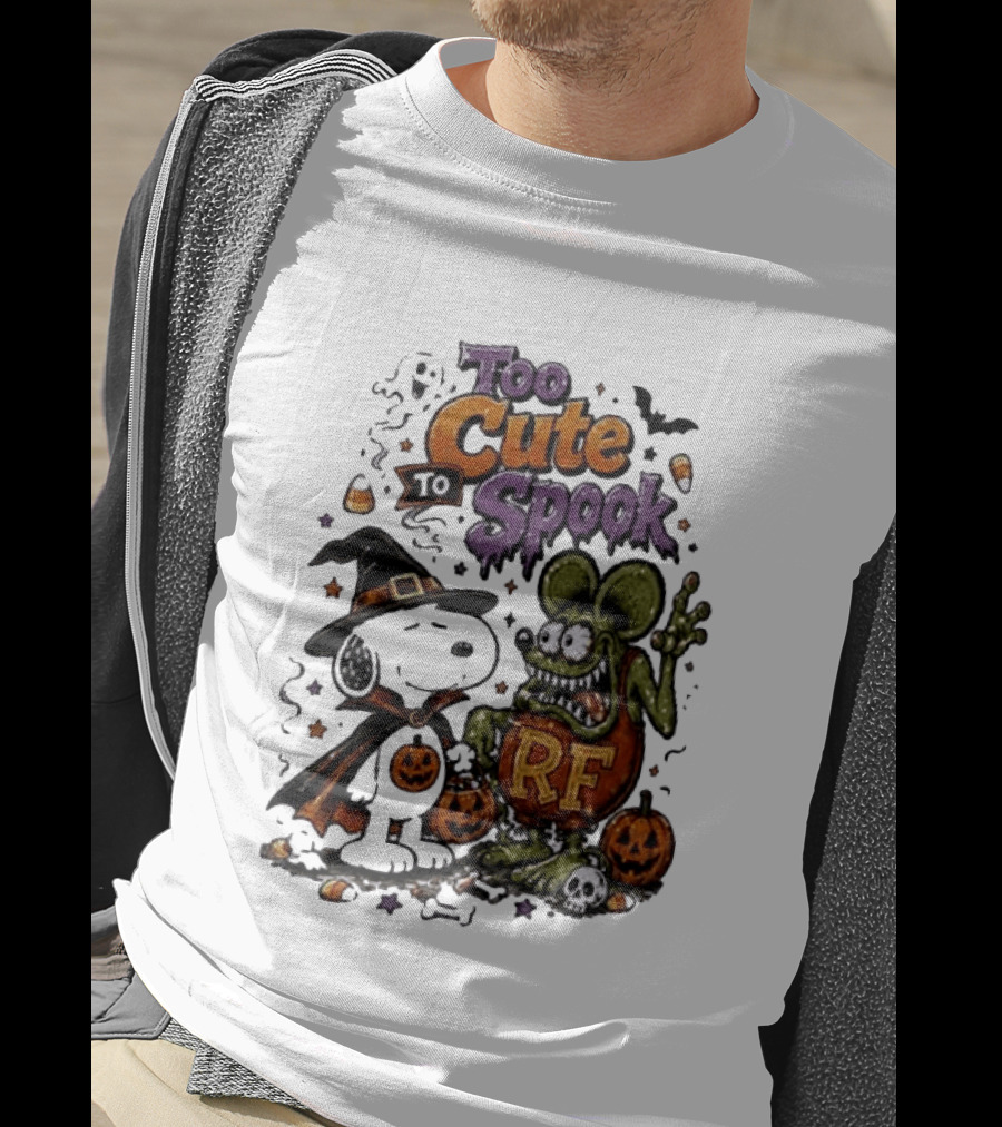 Too Cute To Spook Peanuts Snoopy X Rat Fink Halloween T-Shirt