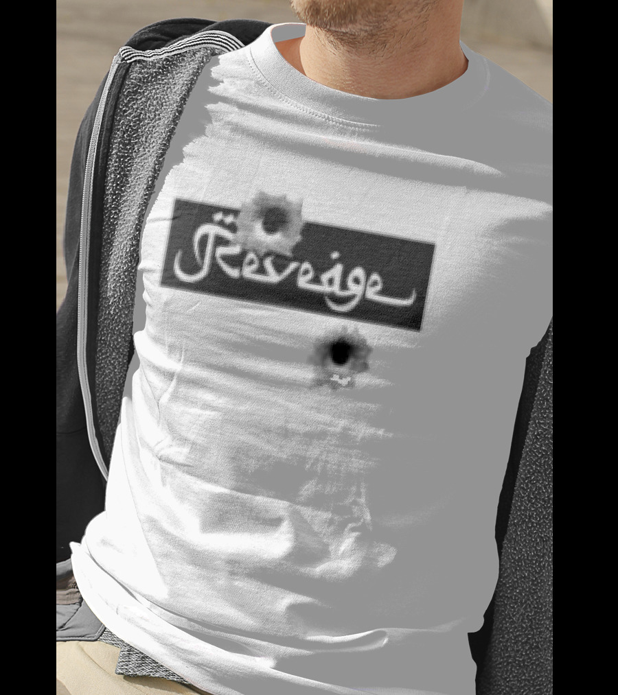 Revenge Arabic Text White Black Fusion T-Shirt