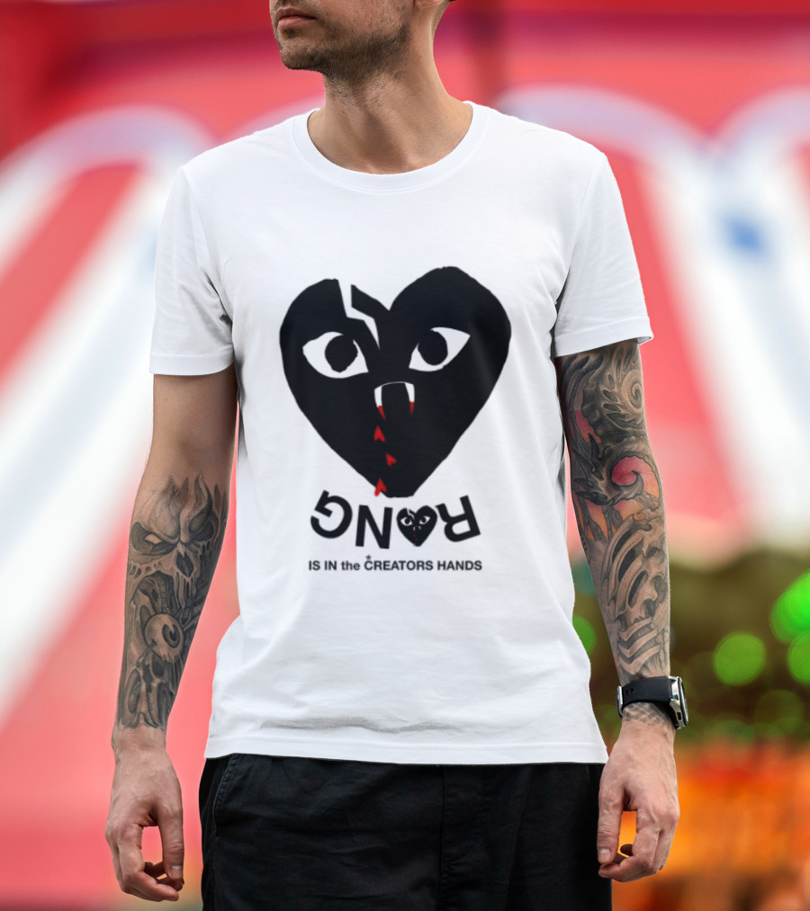 Revenge Store Rvg White Heart Eyes Fangs Red Drip T-Shirt