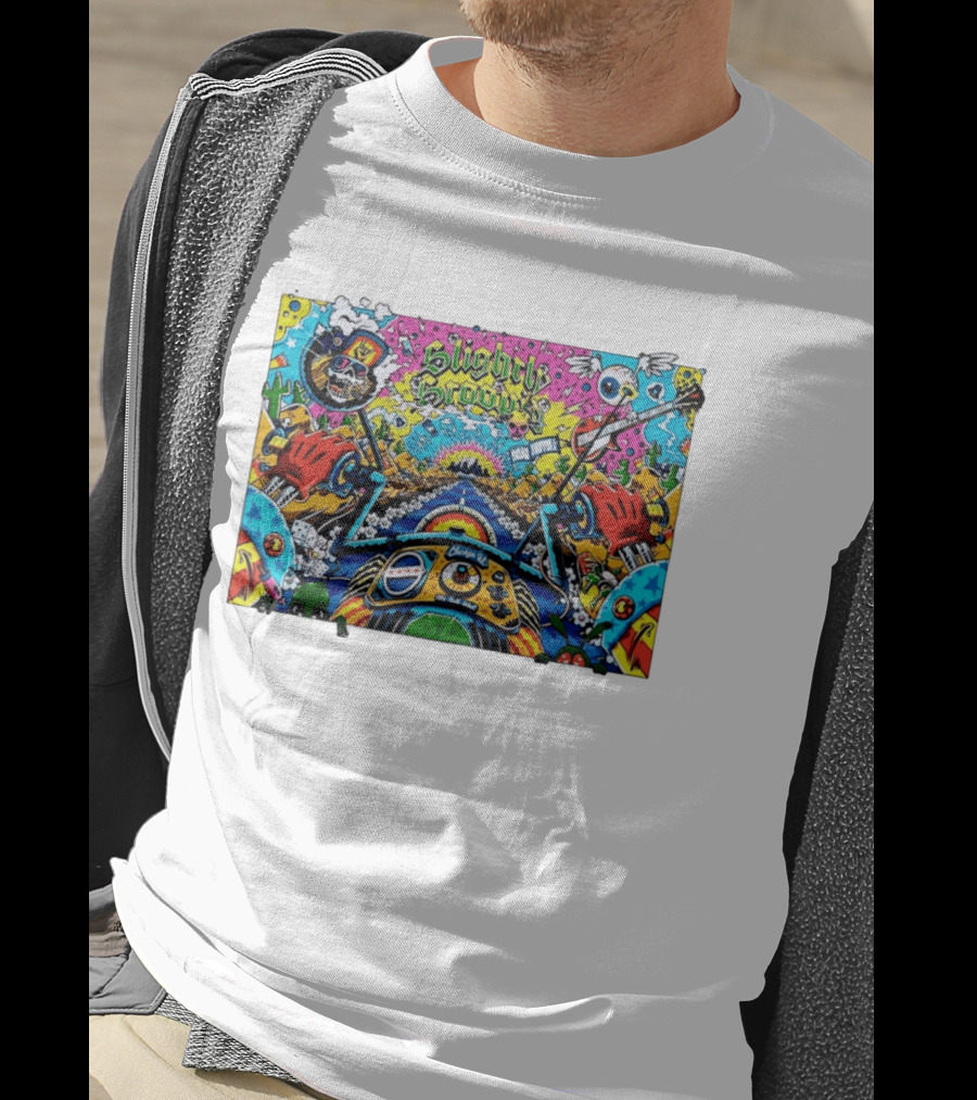 Slightly Stoopid Road Trippin Chicago IL Tour Art Alive Bird Skull Cactus Trippy Vibes T-Shirt