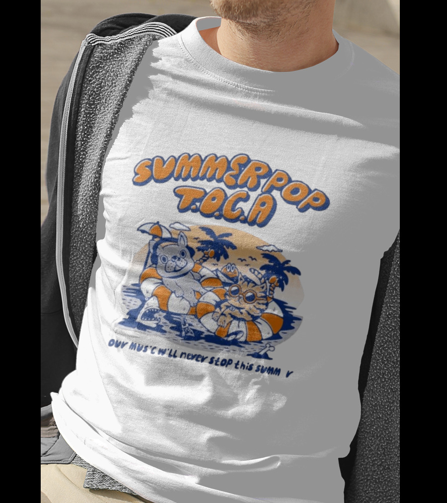 Summer Pop TOCA French Bulldog And Cat Endless Summer Music Vibes T-Shirt