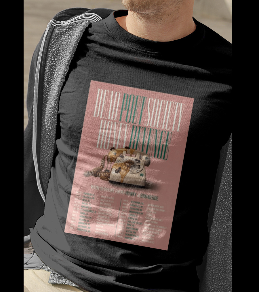 Dead Poet Society Honey Revenge 2026 USA Tour With Hunny And Broadside T-Shirt
