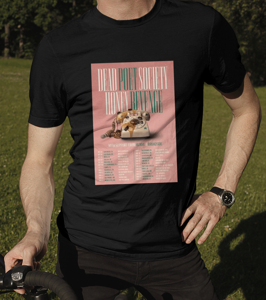 Dead Poet Society Honey Revenge 2026 USA Tour With Hunny And Broadside T-Shirt