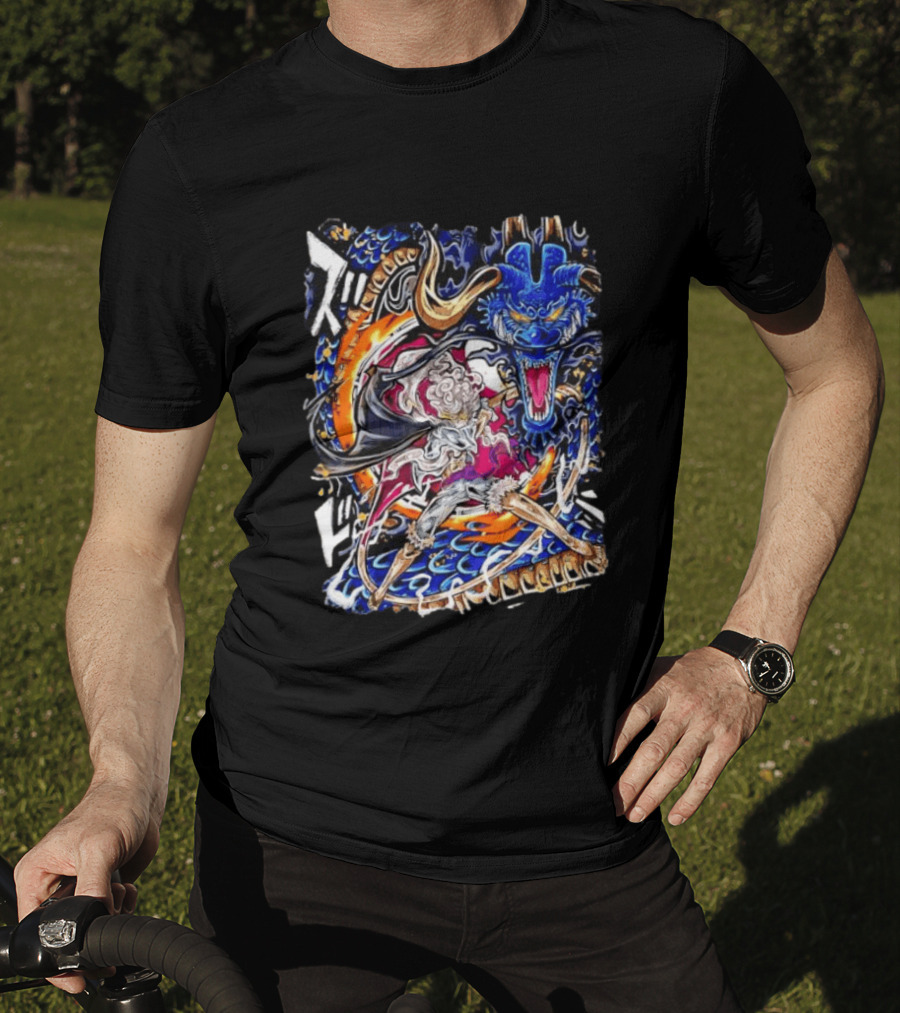 Monkey D Luffy Gear 5 Vs Kaido Epic One Piece Anime Manga Battle Scene T-Shirt