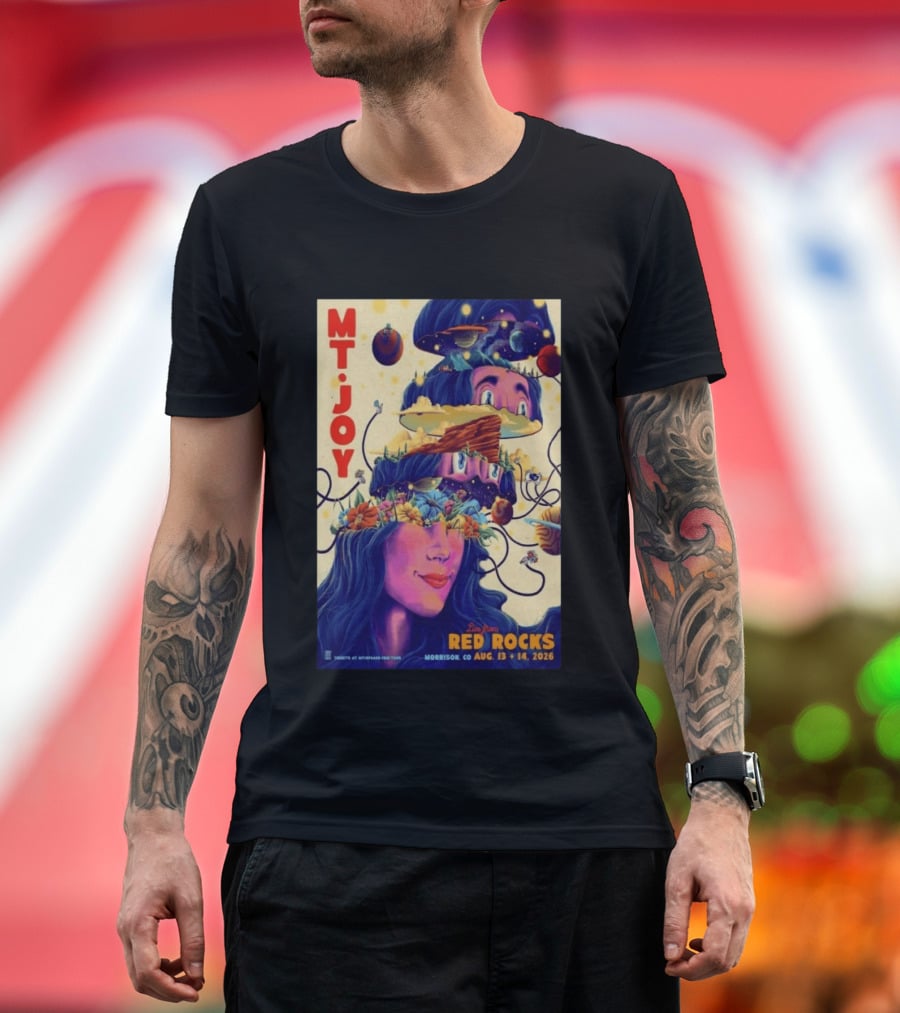 Mt. Joy Live Red Rocks Amphitheatre Morrison CO Aug 13 14 2026 Cosmic Landscape T-Shirt