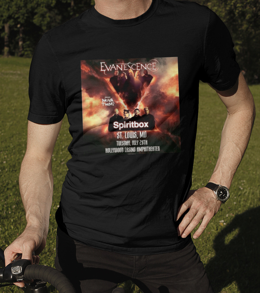Evanescence Nova Twins Spiritbox Concert St. Louis MO July 28 Hollywood Casino Amphitheater T-Shirt