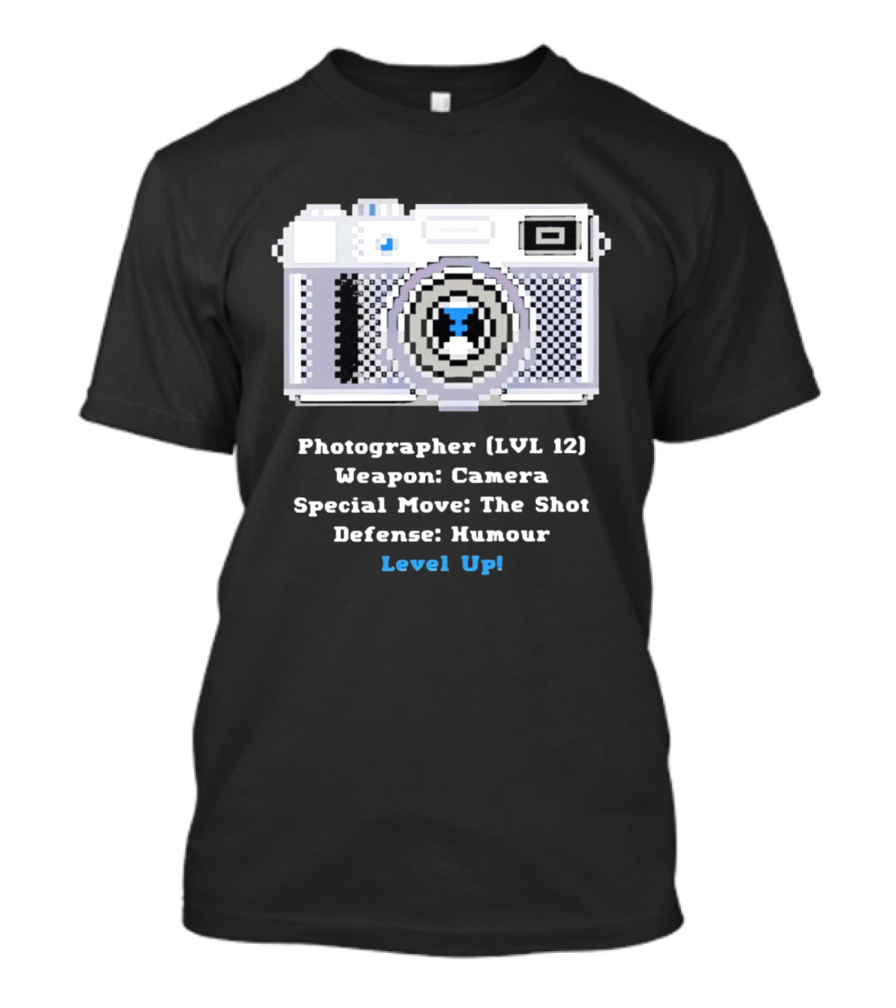 Photographer LVL 12 Weapon Camera Special Move The Shot Defense Humour Level Up T-Shirt