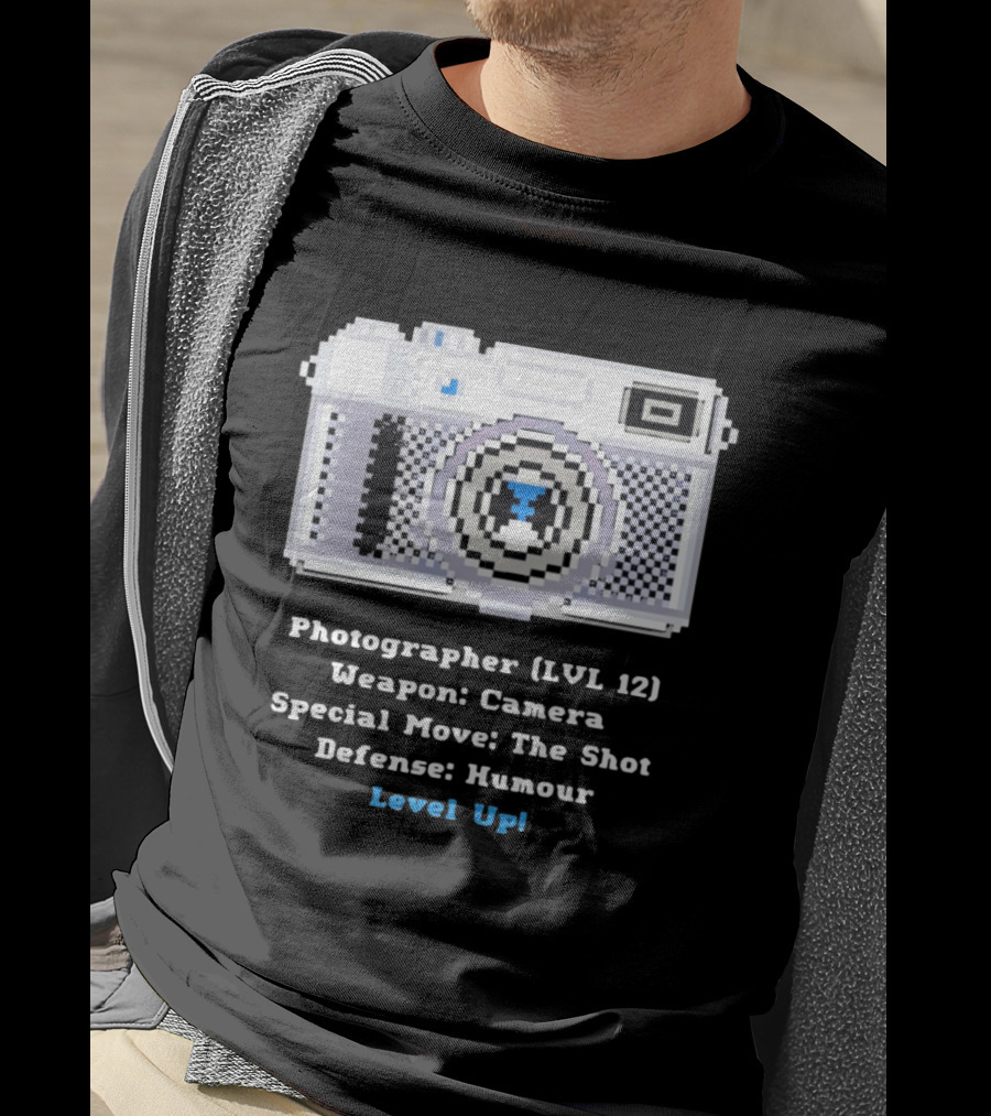 Photographer LVL 12 Weapon Camera Special Move The Shot Defense Humour Level Up T-Shirt