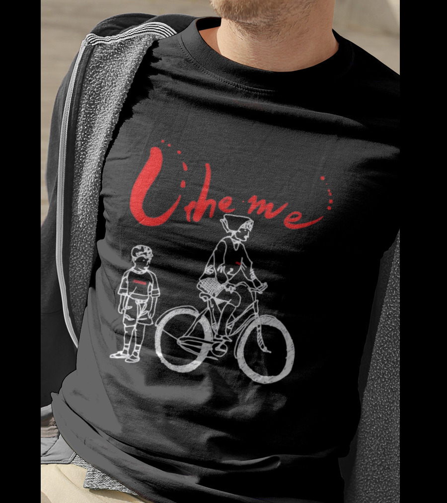 Utheme Rider And Standing Boy Cycling Sport Scene T-Shirt