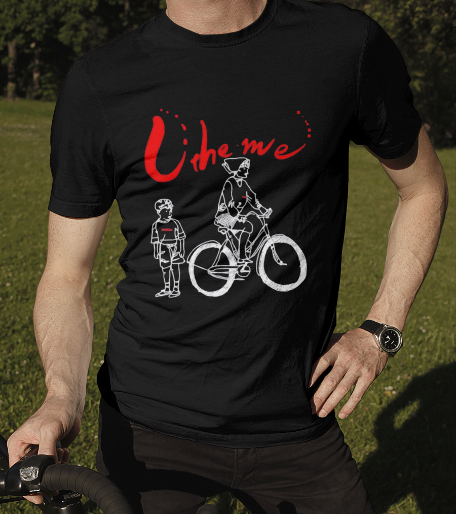 Utheme Rider And Standing Boy Cycling Sport Scene T-Shirt