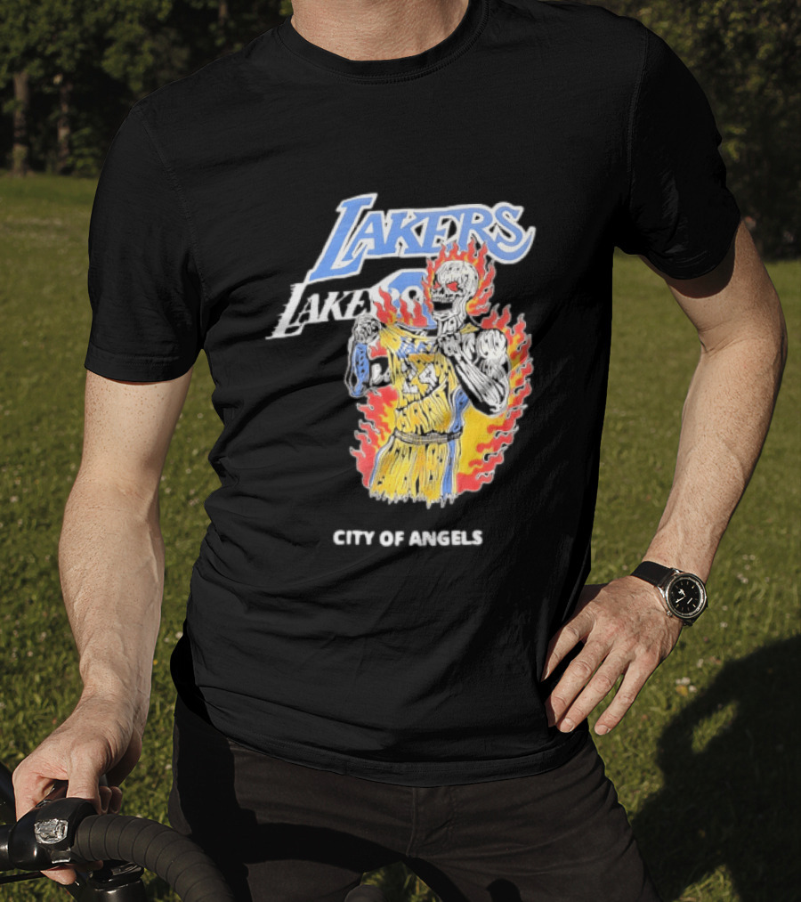 Los Angeles Lakers City Of Angels 24 Kobe Bryant Basketball T-Shirt