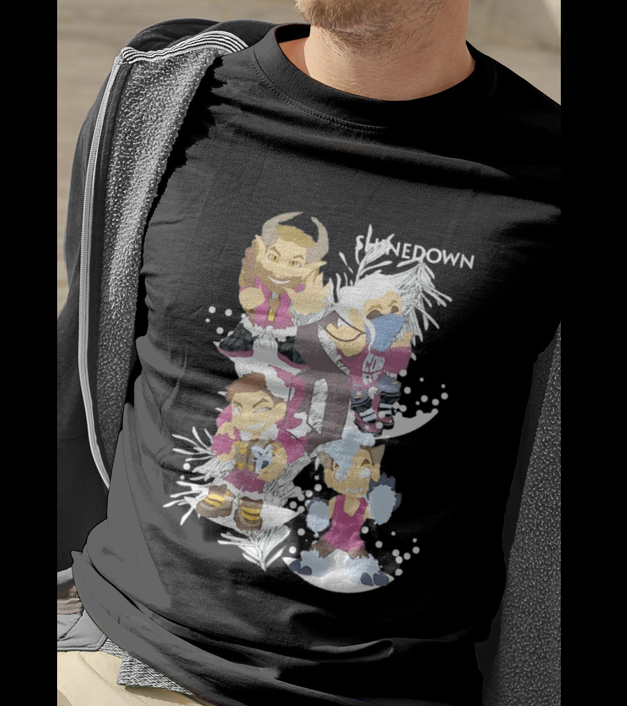 Shinedown Chibi Band Members Holiday Christmas Decor T-Shirt