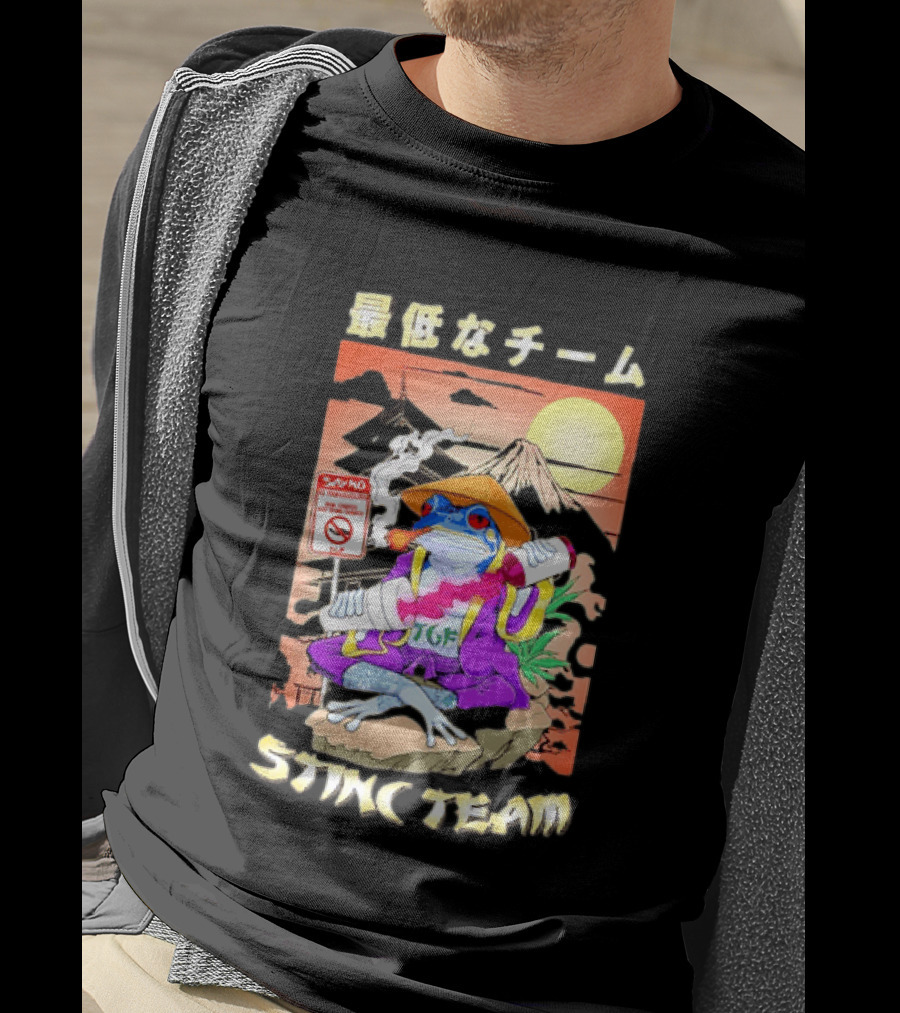 Stinc Team TGF Frog Smoking Japanese T-Shirt