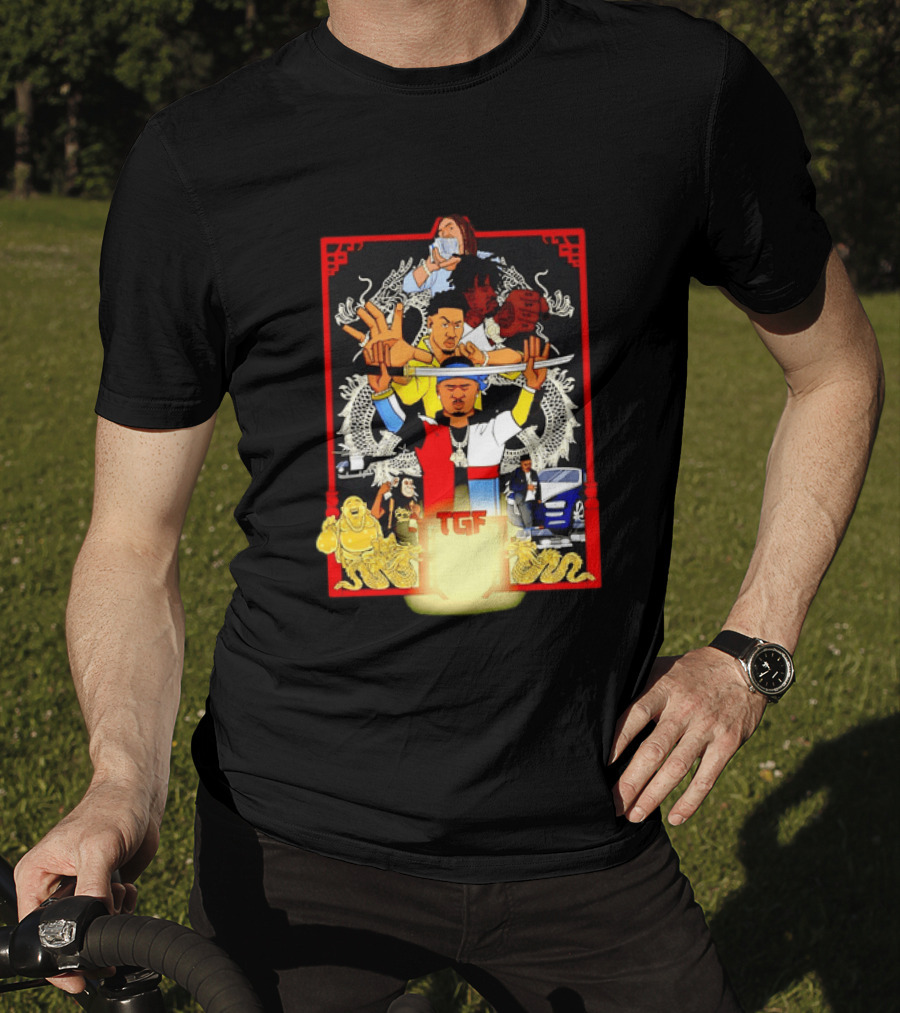 TGF Stinc Team Collage Streetwear Urban Dragons And Cars T-Shirt