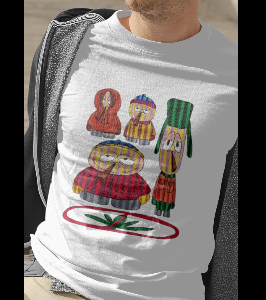 Cartman Stan Kyle Kenny South Park Characters Smoking No Weed Prohibition T-Shirt