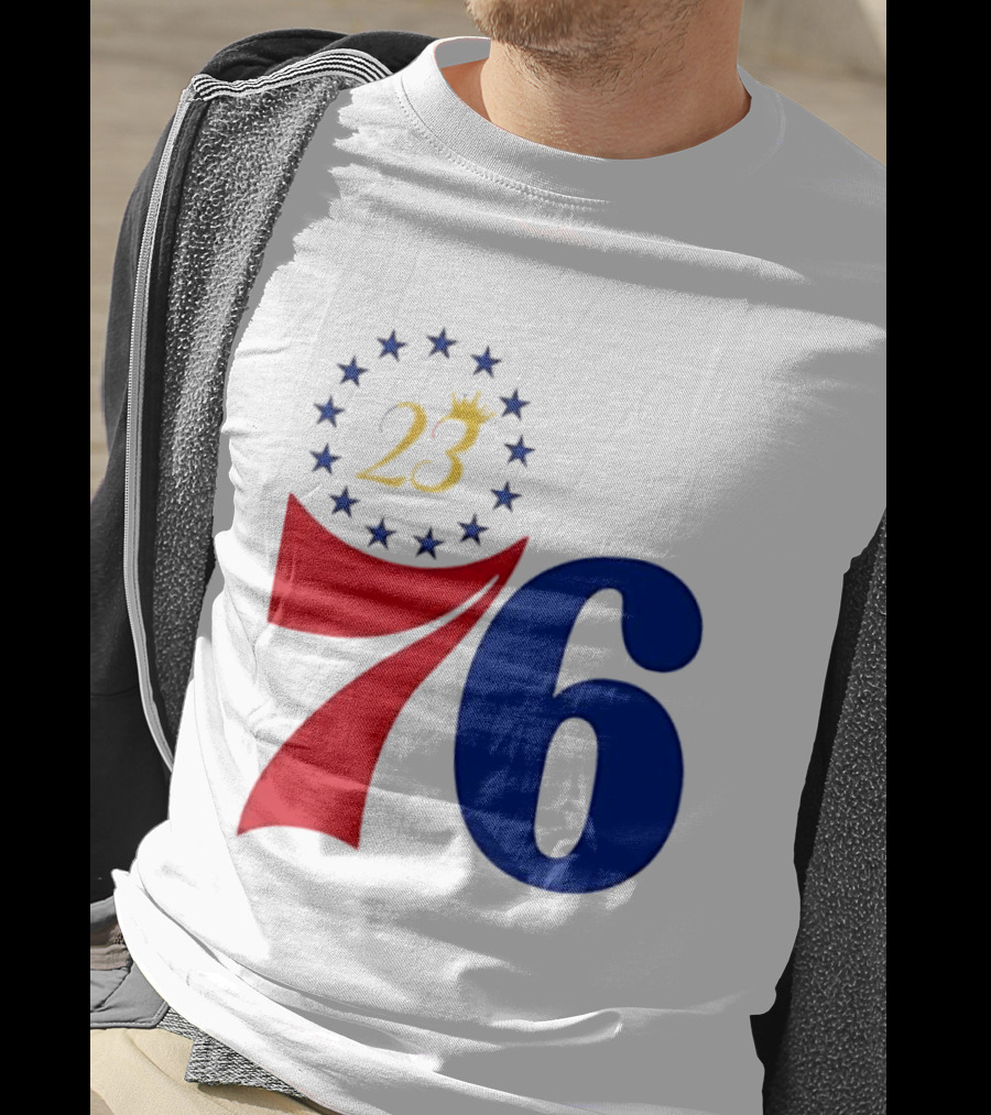 LeBron James 23 Philadelphia 76ers Inspired Number Stars T-Shirt